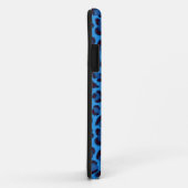 Coques Case-Mate iPhone motif bleu de texture de léopard (Dos/Droite)