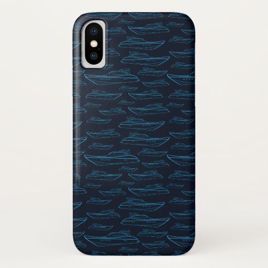 Coques Case-Mate iPhone Motif bleu de yacht (Dos)