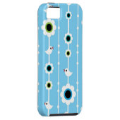 Coques Case-Mate iPhone motif bleu d'oiseau et de fleurs (Dos/Droit)