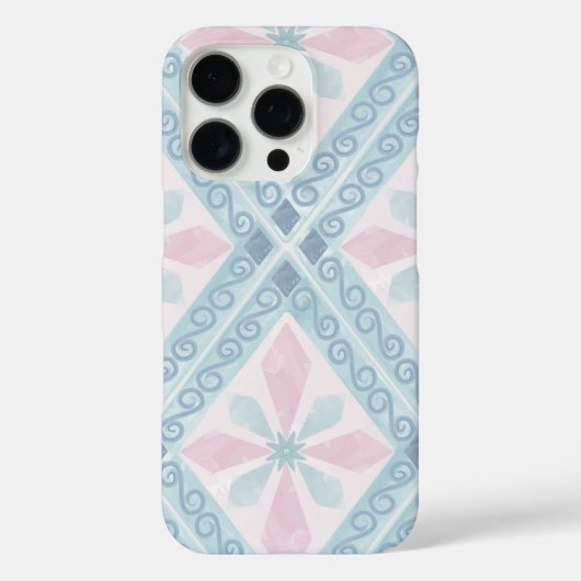Coques Case-Mate iPhone motif bleu en forme de diamant (Verso)