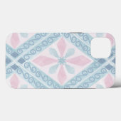 Coques Case-Mate iPhone motif bleu en forme de diamant (Verso (horizontal))