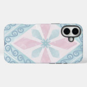 Coques Case-Mate iPhone motif bleu en forme de diamant (Verso (horizontal))
