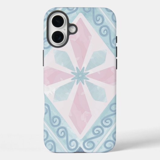 Coques Case-Mate iPhone motif bleu en forme de diamant (Verso)