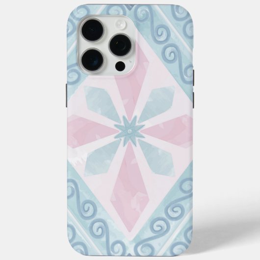 Coques Case-Mate iPhone motif bleu en forme de diamant (Verso)