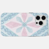 Coques Case-Mate iPhone motif bleu en forme de diamant (Verso (horizontal))
