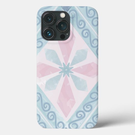 Coques Case-Mate iPhone motif bleu en forme de diamant (Verso)