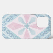 Coques Case-Mate iPhone motif bleu en forme de diamant (Verso (horizontal))