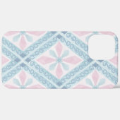Coques Case-Mate iPhone motif bleu en forme de diamant (Retour (horizontal))