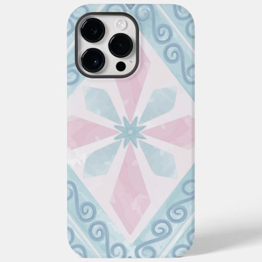 Coques Case-Mate iPhone motif bleu en forme de diamant (Verso)