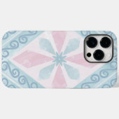 Coques Case-Mate iPhone motif bleu en forme de diamant (Verso (horizontal))