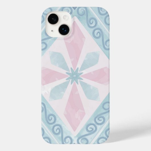 Coques Case-Mate iPhone motif bleu en forme de diamant (Verso)