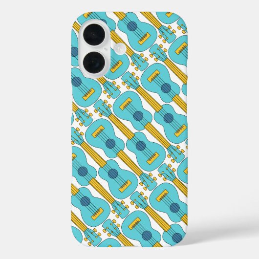 Coques Case-Mate iPhone Motif bleu et blanc d'Ukulele (Verso)