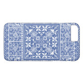 Coques Case-Mate iPhone Motif bleu et blanc élégant de la Renaissance (Dos (Horizontal))
