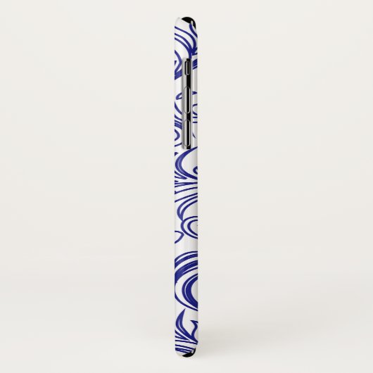 Coques Case-Mate iPhone Motif bleu et blanc rétro (Dos/Gauche)