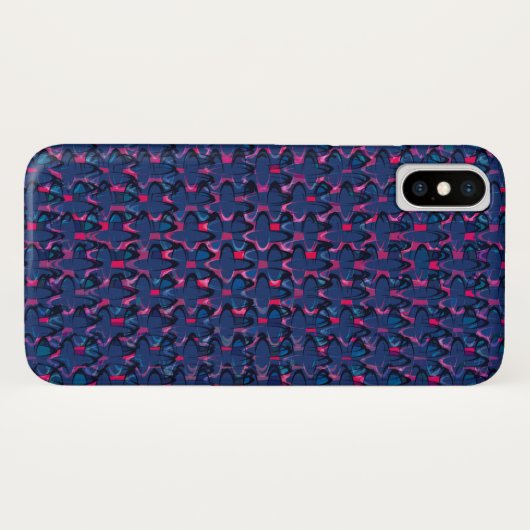 Coques Case-Mate iPhone Motif bleu et rose rétro (Dos (Horizontal))