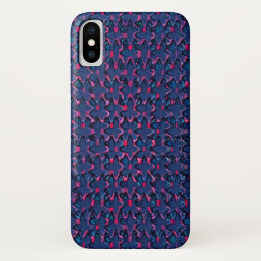 Coques Case-Mate iPhone Motif bleu et rose rétro (Dos)