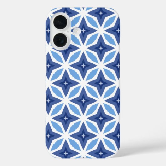 Coques Case-Mate iPhone Motif bleu géométrique (Verso)