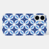 Coques Case-Mate iPhone Motif bleu géométrique (Verso (horizontal))