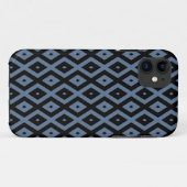 Coques Case-Mate iPhone Motif bleu gris et noir diamant (Dos (Horizontal))