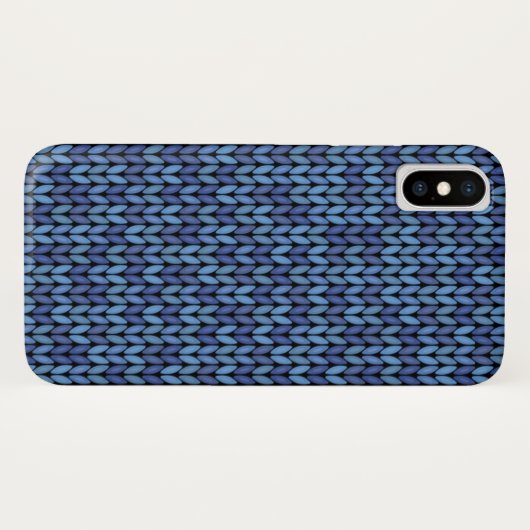 Coques Case-Mate iPhone Motif bleu Knit (Dos (Horizontal))