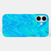 Coques Case-Mate iPhone Motif bleu marbling (Verso (horizontal))