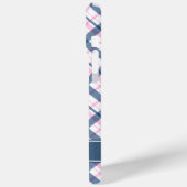 Coques Case-Mate iPhone Motif bleu marine et PInk Plaid (Verso / Gauche)