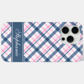 Coques Case-Mate iPhone Motif bleu marine et rose (Verso (horizontal))