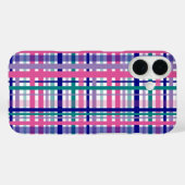 Coques Case-Mate iPhone Motif bleu marine Turquoise Plaid Purple Rose (Verso (horizontal))