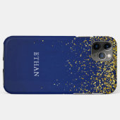 Coques Case-Mate iPhone Motif bleu pailleté moderne (Dos (Horizontal))