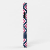 Coques Case-Mate iPhone Motif bleu rose Ikat Mod avec nom (Dos/Droite)