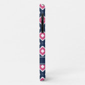 Coques Case-Mate iPhone Motif bleu rose Ikat Mod avec nom (Dos/Gauche)