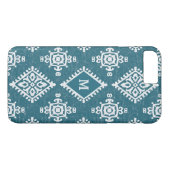 Coques Case-Mate iPhone Motif bleu turquoise du monogramme | Amadora (Dos (Horizontal))