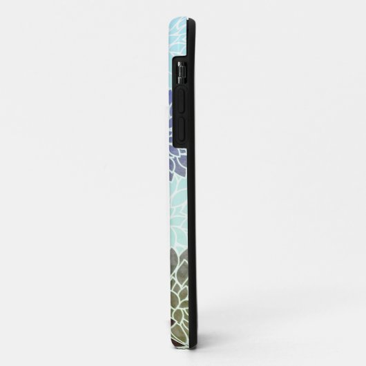 Coques Case-Mate iPhone Motif bleu violet vert Fleurs (Dos/Gauche)
