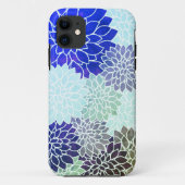 Coques Case-Mate iPhone Motif bleu violet vert Fleurs (Dos)