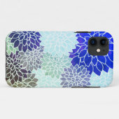Coques Case-Mate iPhone Motif bleu violet vert Fleurs (Dos (Horizontal))