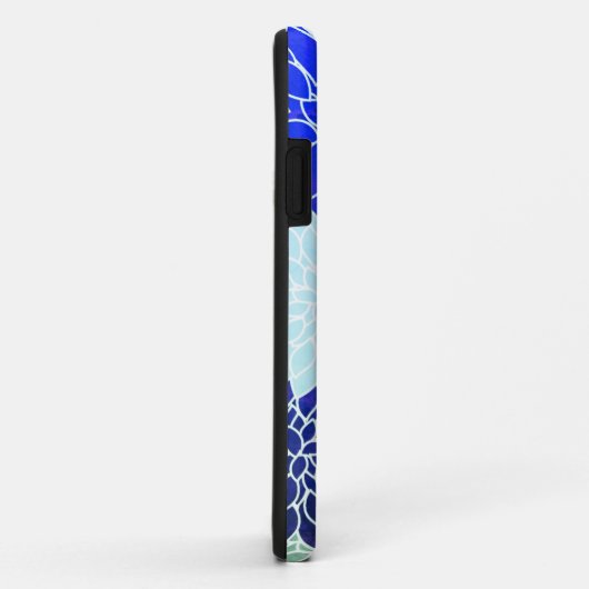 Coques Case-Mate iPhone Motif bleu violet vert Fleurs (Dos/Droite)
