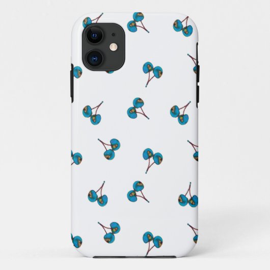 Coques Case-Mate iPhone Motif Blue Cherry (Dos)