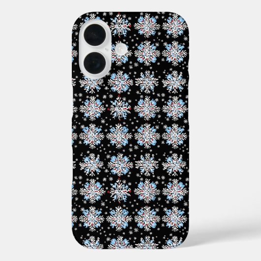 Coques Case-Mate iPhone Motif Blue Snowflake (Verso)