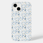 Coques Case-Mate iPhone Motif botanique à l'aquarelle bleue (Verso)