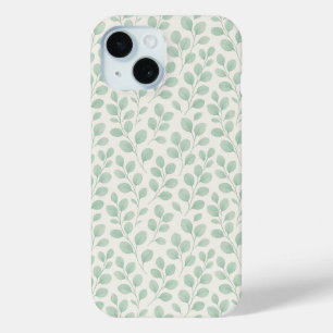 Coque Pour iPhone 15 Motif botanique d'eucalyptus