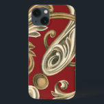 iPhone 13 Case Motif botanique élégant avec le feuillage bronzage<br><div class="desc">Un original de harpiste d'Ethan que les caractéristiques bronzent le feuillage sur un arrière - plan rouge. Ce motif botanique élégant serait un grand cadeau pour n'importe qui qui apprécie des couleurs audacieuses !</div>