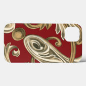 Coques Case-Mate iPhone Motif botanique élégant avec le feuillage bronzage (Verso (horizontal))
