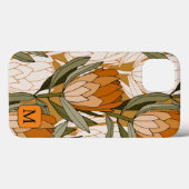Coques Case-Mate iPhone Motif botanique féminine en marron Initial (Verso (horizontal))