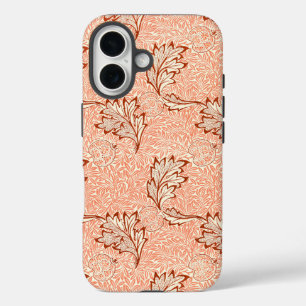 Coques iPhone 16 Motif botanique floral rouge pêche Morris William