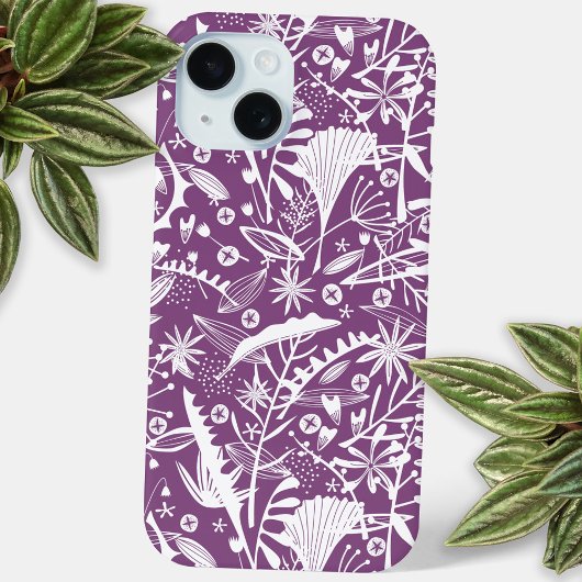 Coques Case-Mate iPhone Motif botanique pourpre