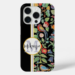 Coque iPhone 15 Pro Motif Brodé Faux Vintage Personnalisé