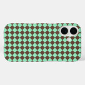 Coques Case-Mate iPhone Motif Brown de contrôle du diamant vert (Verso (horizontal))