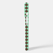 Coques Case-Mate iPhone Motif Brown de contrôle du diamant vert (Verso / Gauche)