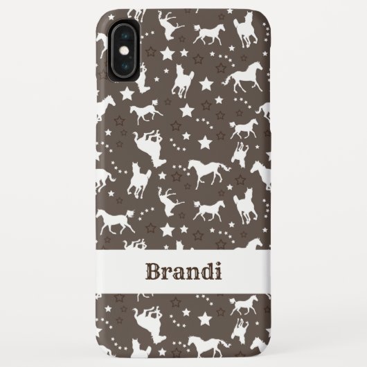 Coques Case-Mate iPhone Motif Brown Western Horse Customisé (Dos)