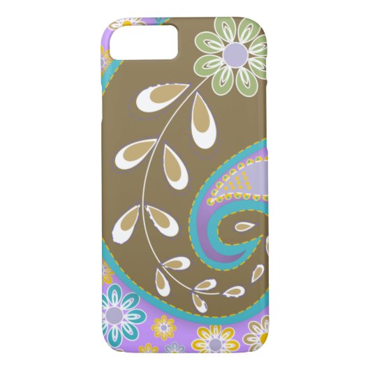 Coques Case-Mate iPhone Motif cachemire brun rétro personnalisé (Dos)